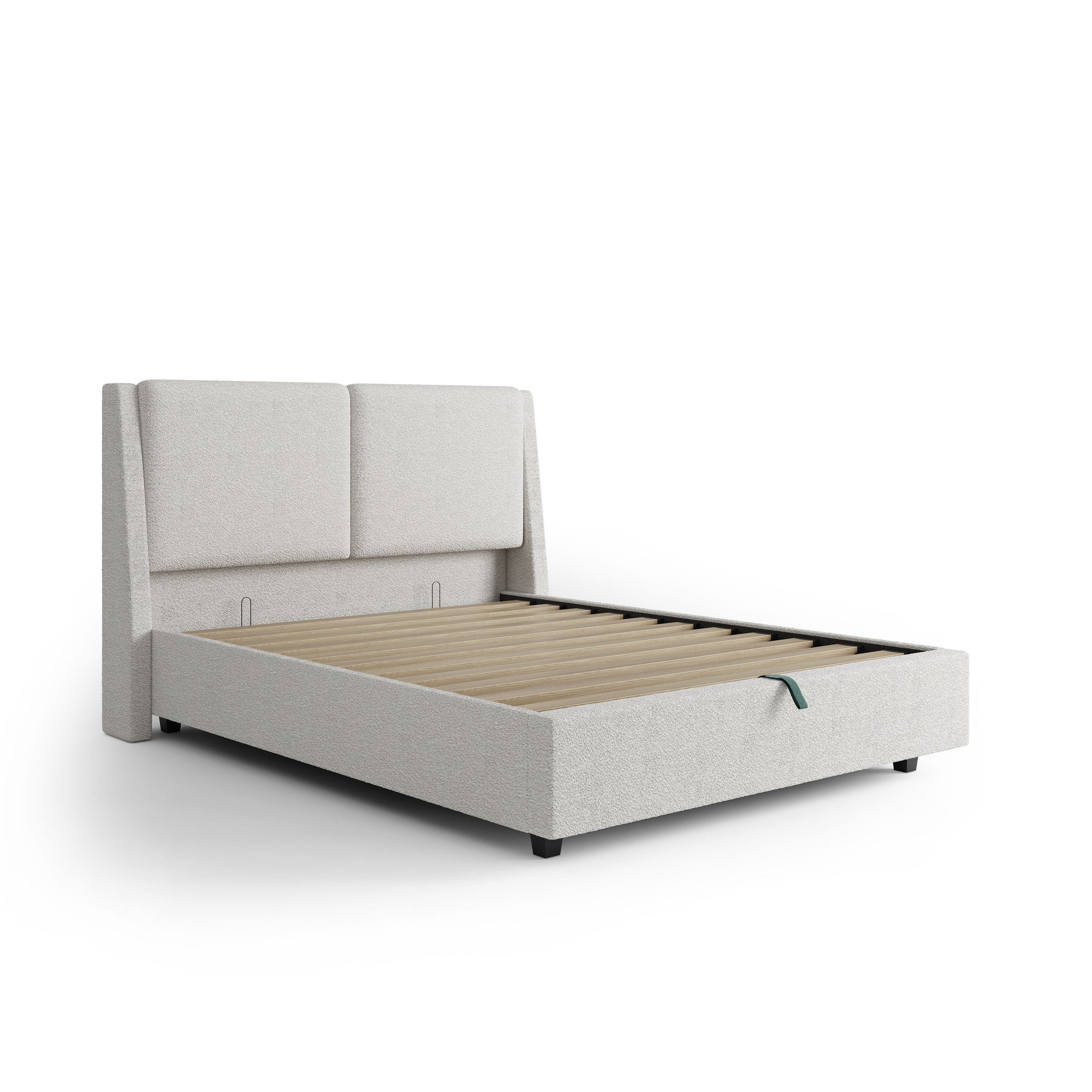 Nuvé Storage Platform Bed - Cream Bouclé — photo 1