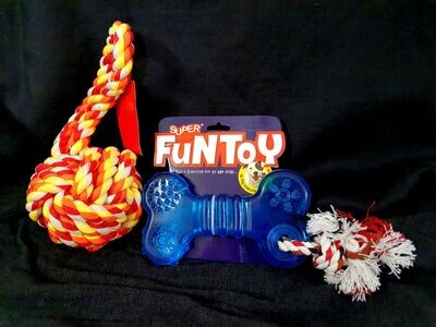 Combination Rope Toy and Chewable Bow