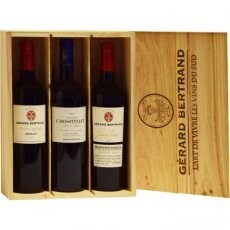 1 x Mix de 3 bouteilles 'Gerard Bertrand' dans une boîte à vin en bois
