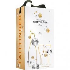 1 Flasche Champagner Taittinger Brut Réserve im Geschenkkarton + 2 Gläser