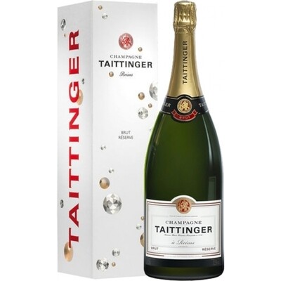 1 bouteille de Champagne Taittinger Brut Réserve Magnum (150 cl) dans un coffret cadeau