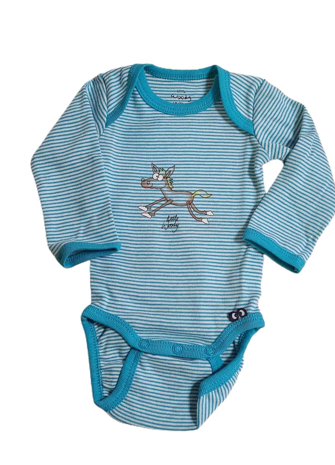 Body l-m streep paard woody blauw