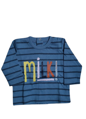T-shirt l-m P&#39;tit Filou &quot;milk&quot; blauw