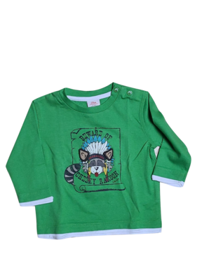 T-shirt l-m &quot;Beware of cheeky rakoon&quot; S-Oliver groen