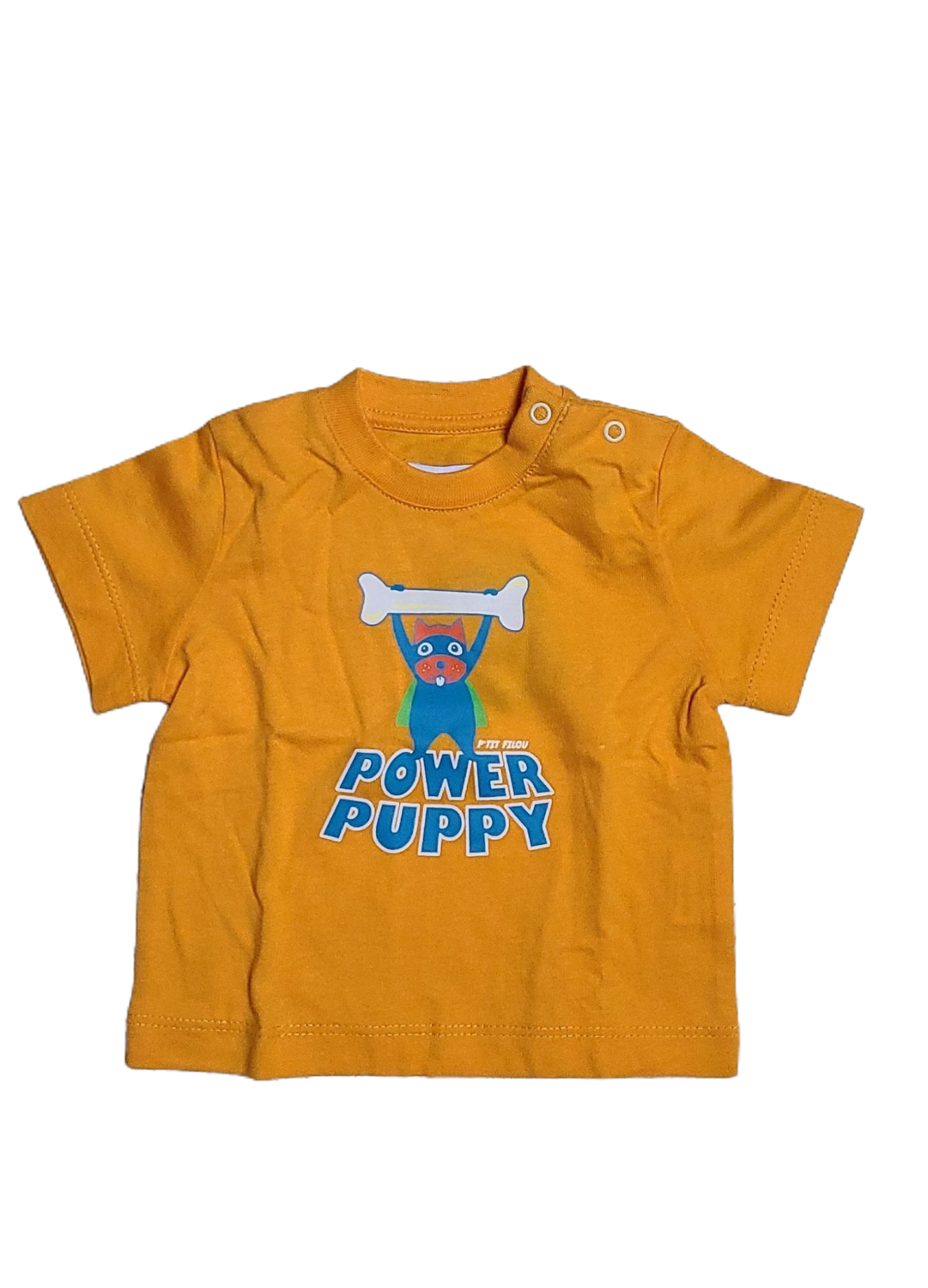T-shirt k-m &quot;power puppy&quot; P&#39;tit Filou oranje