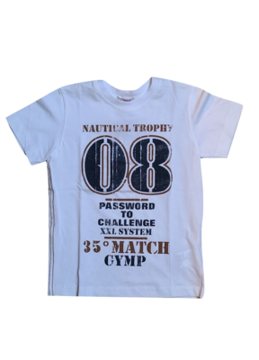 T-shirt K/M &quot;Nautical Trophy&quot; Gymp Wit