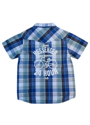 Hemd K/M Tumble'n Dry Blauw Geruit