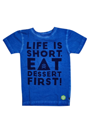 T-shirt &quot;Life is Short&quot; Rumbl Blauw