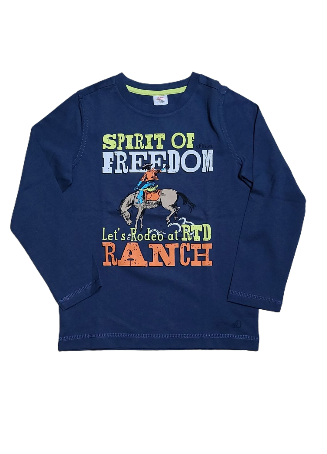 T-shirt L/M &quot;Spirit of freedom&quot; S-Oliver Donkerblauw