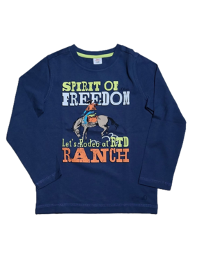 T-shirt L/M &quot;Spirit of freedom&quot; S-Oliver Donkerblauw