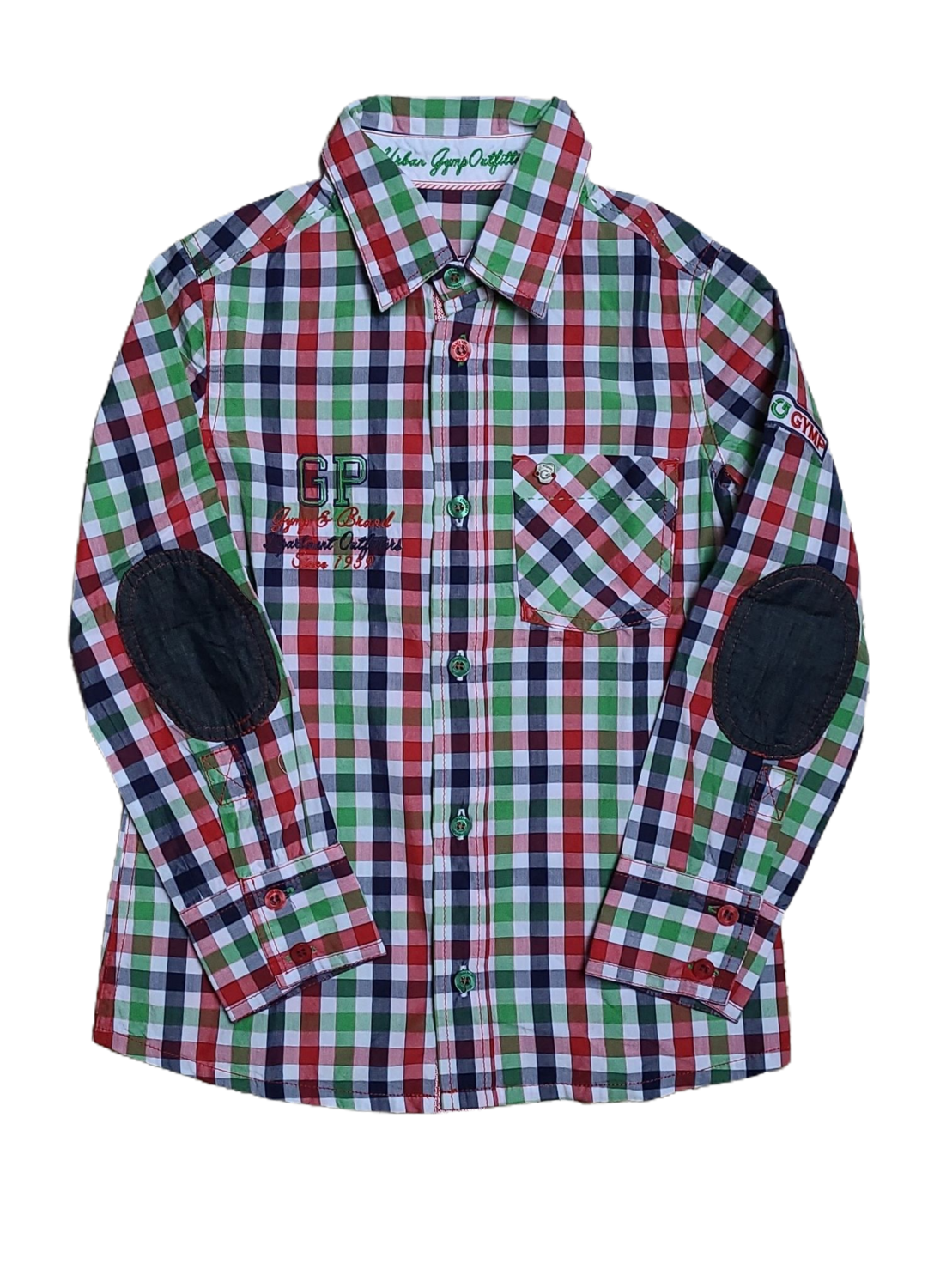Hemd L/M &quot;GP&quot; Gymp Groen/Blauw/Rood Geruit