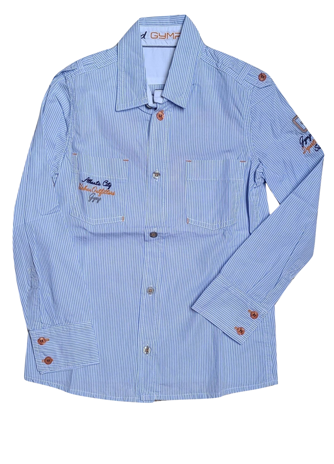 Hemd L/M &quot;Atlanta City&quot; Gymp Licht blauw Gestreept