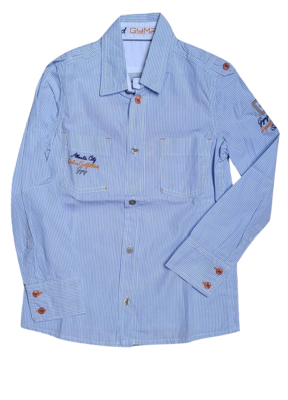 Hemd L/M &quot;Atlanta City&quot; Gymp Licht blauw Gestreept