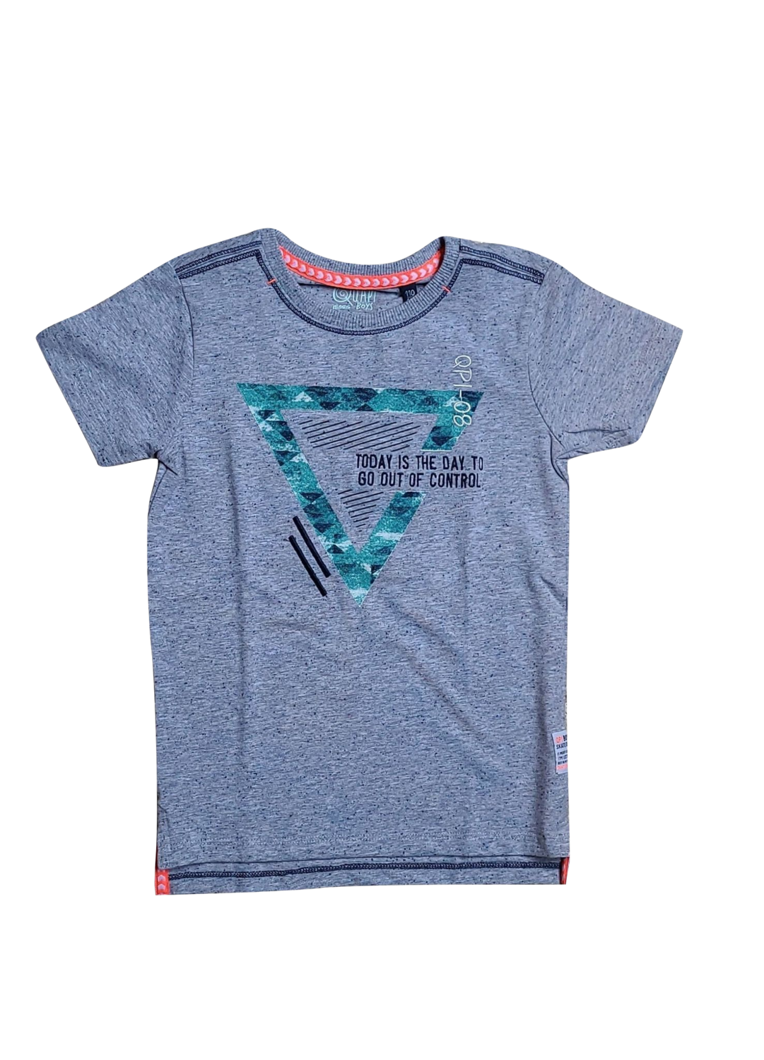 T-shirt &quot;Today is the day&quot; Quapi Grijs