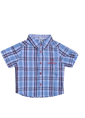 Hemd K/M &quot;42&quot; Gymp Blauw/ Rood Geruit