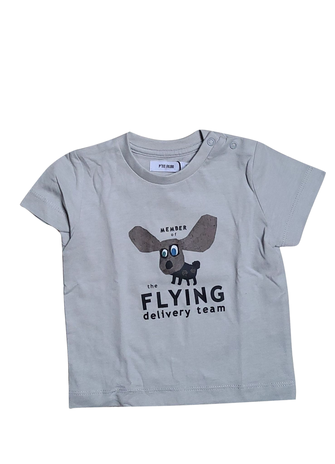 T-shirt &quot;The flying delivery team&quot; P&#39;tit Filou Lichtgrijs
