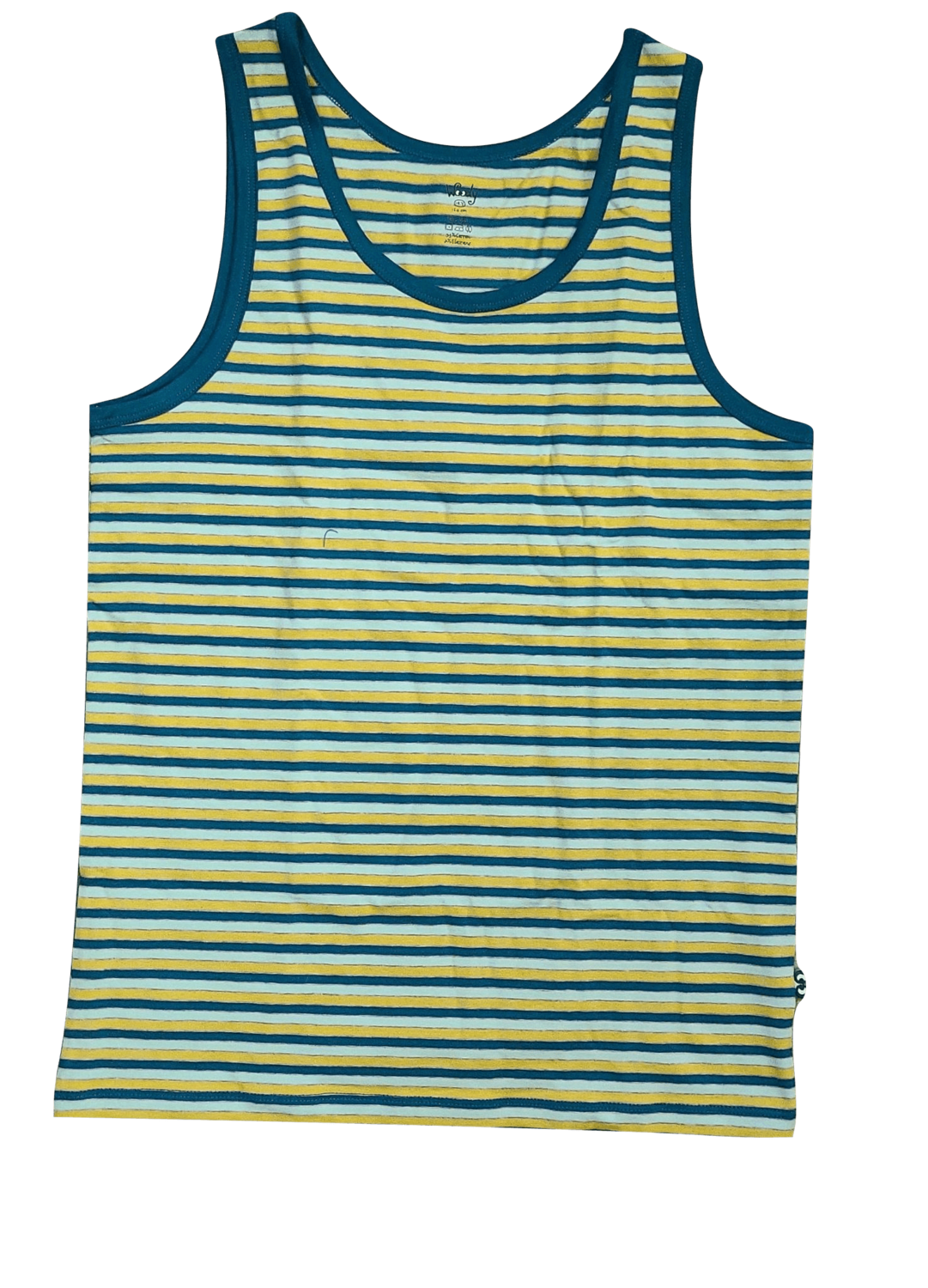 Jongens Singlet Woody Groen/Geel Gestreept