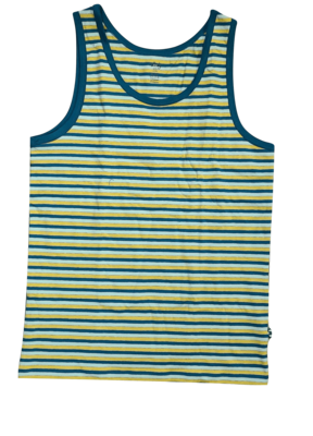 Jongens Singlet Woody Groen/Geel Gestreept