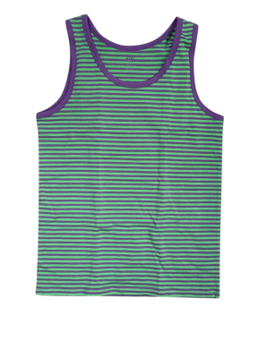 Jongens Singlet Woody Groen/Paars Gestreept