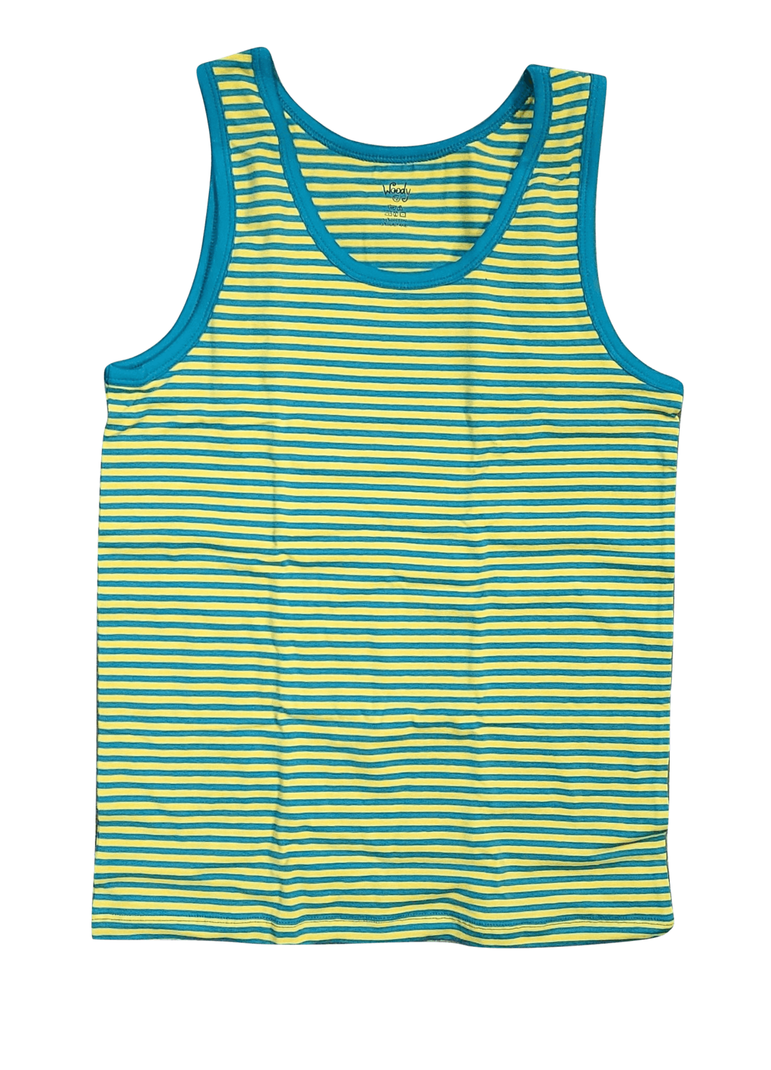 Jongens Singlet Woody Groen/Geel Gestreept