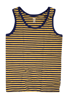 Jongens Singlet Woody Donkerblauw/Oker Gestreept