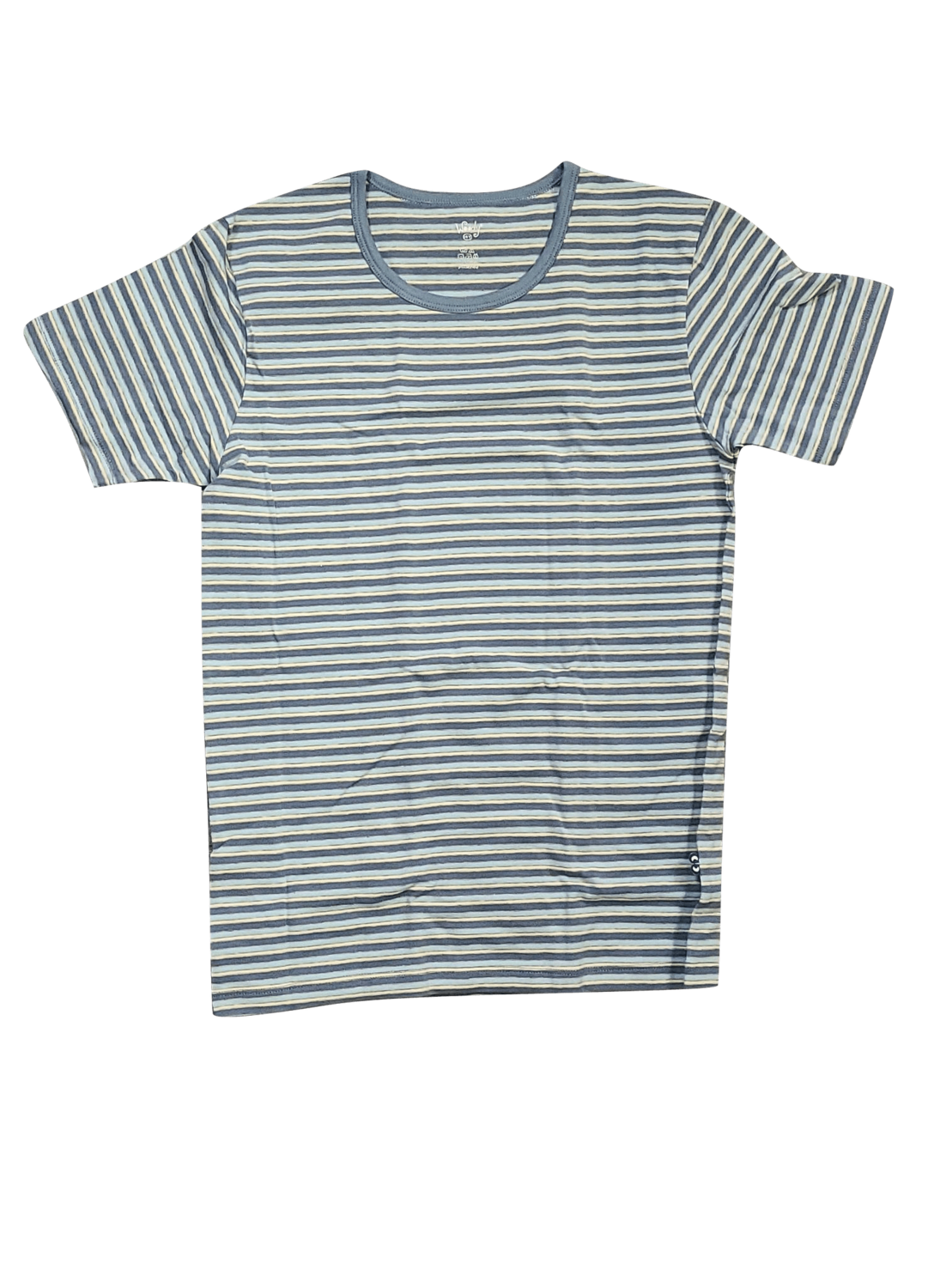 Hemdje K/M Woody Blauw/Grijs/Geel Gestreept