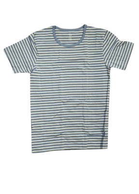 Hemdje K/M Woody Blauw/Grijs/Geel Gestreept