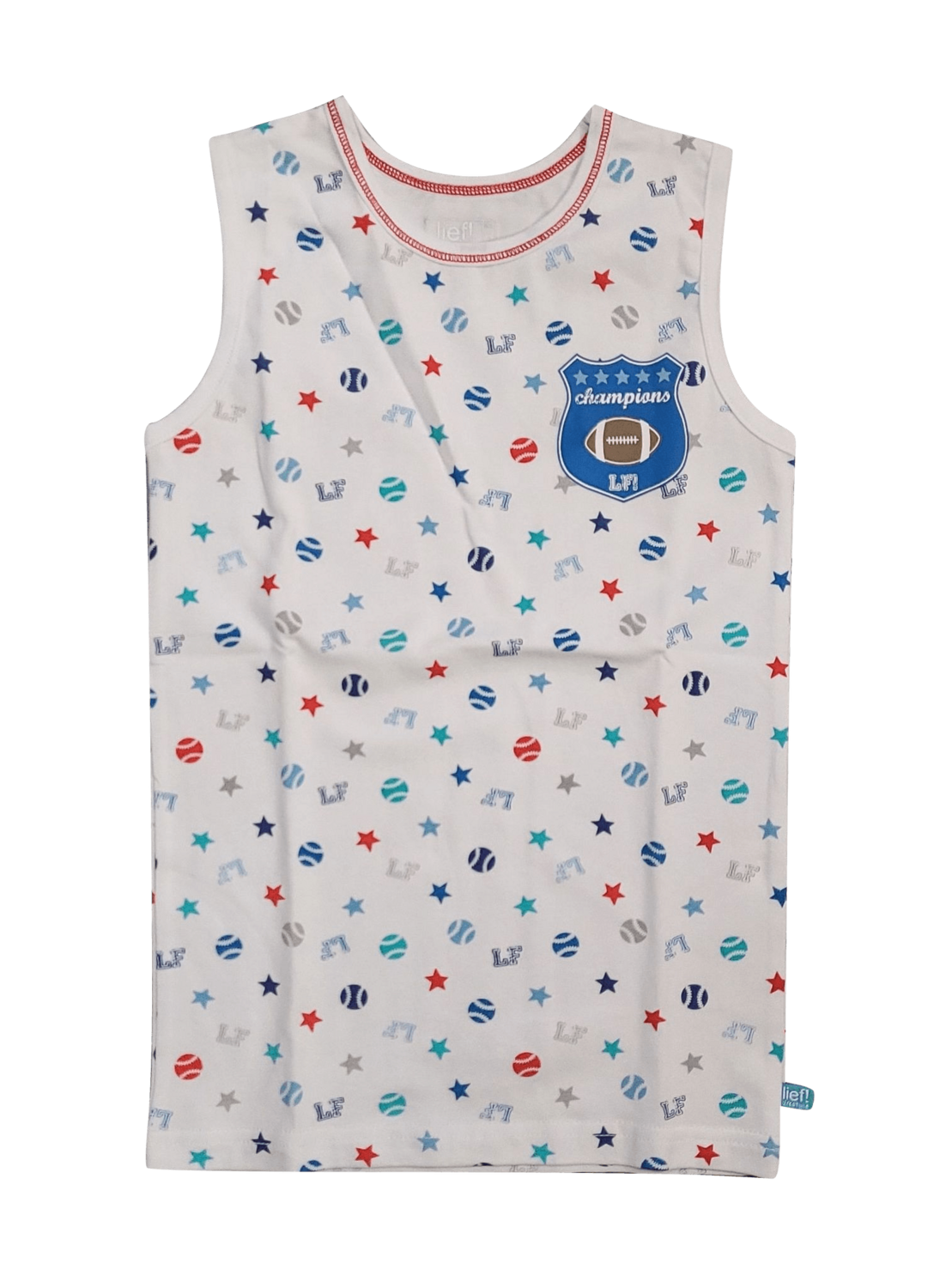 Jongens Singlet &quot;Champions&quot; Lief Wit