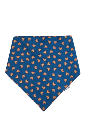 Spuugdoekje &quot;Hartjes&quot; P&#39;tit Filou Geel/Blauw Bedrukt