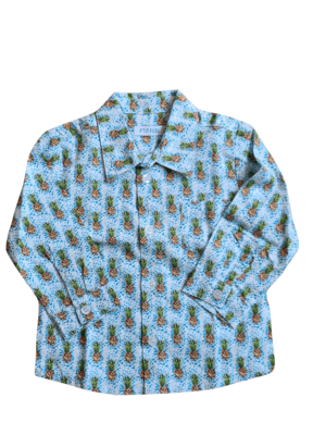 Hemd L/M &quot;Ananas&quot; P&#39;tit Filou Lichtblauw