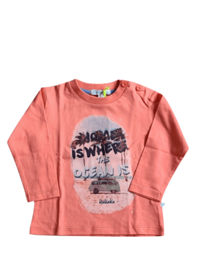T-shirt L/M &quot;Home is where ....&quot; Bla Bla Bla Koraal