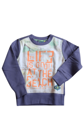 Sweater "Life is good" Quapi Grijs