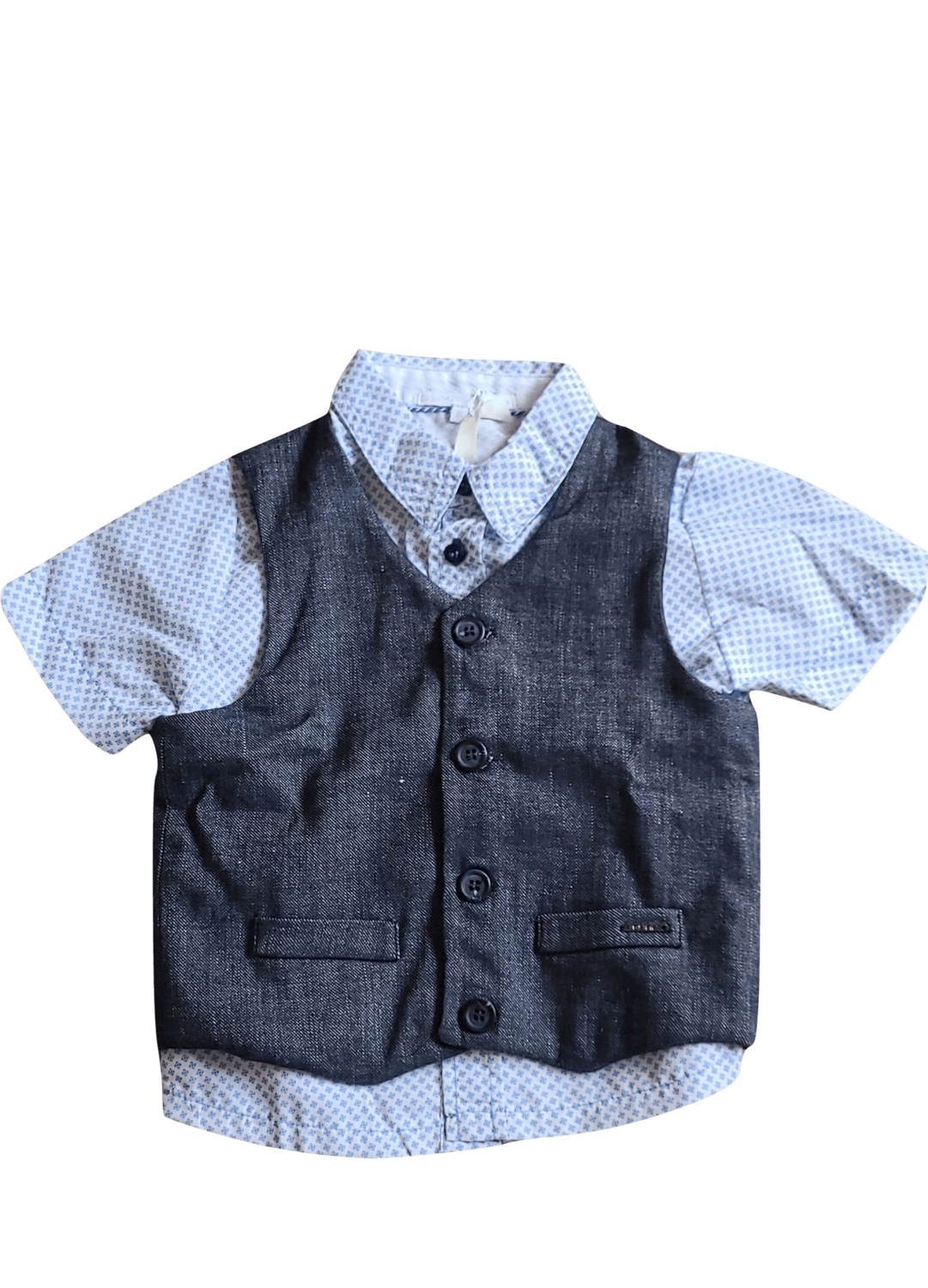 Set Hemd K/M Lichtblauw + Ondervest Gymp Blauw