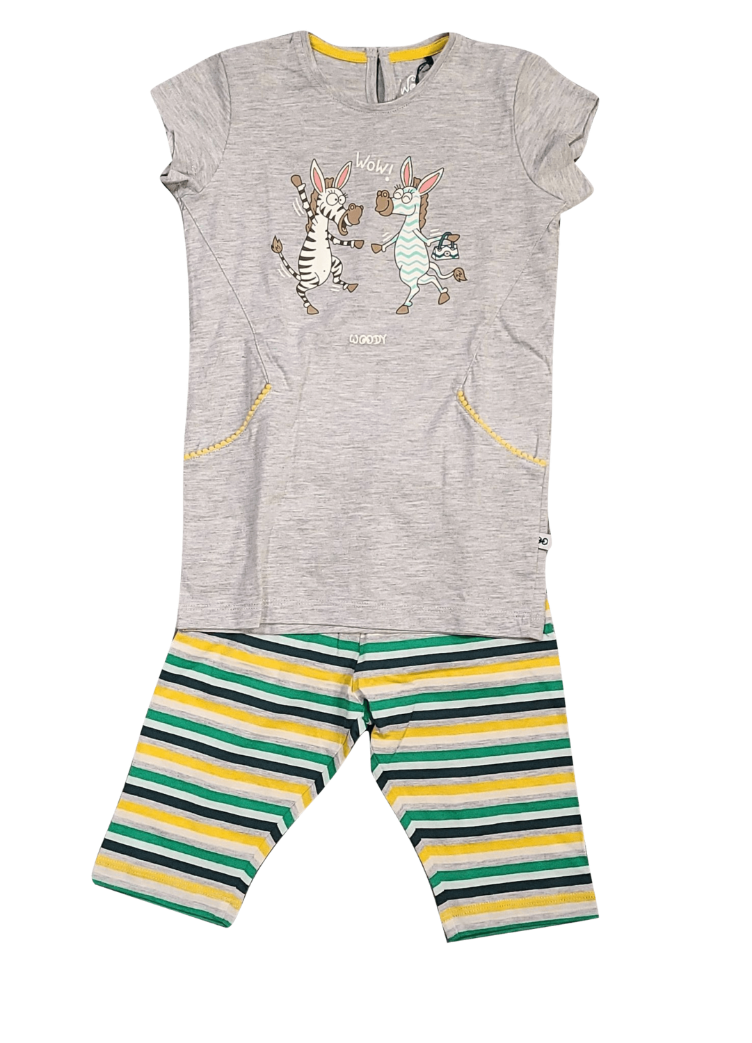 Meisjes Pyjama K/M &quot;Zebra&quot; Tuniek / Kuitbroek Woody Lichtgrijs