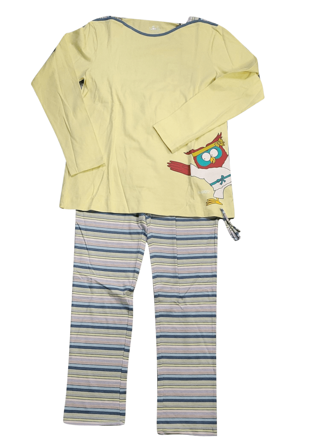 Meisjes Pyjama L/M Lange Broek &quot;Uil&quot; Woody Geel