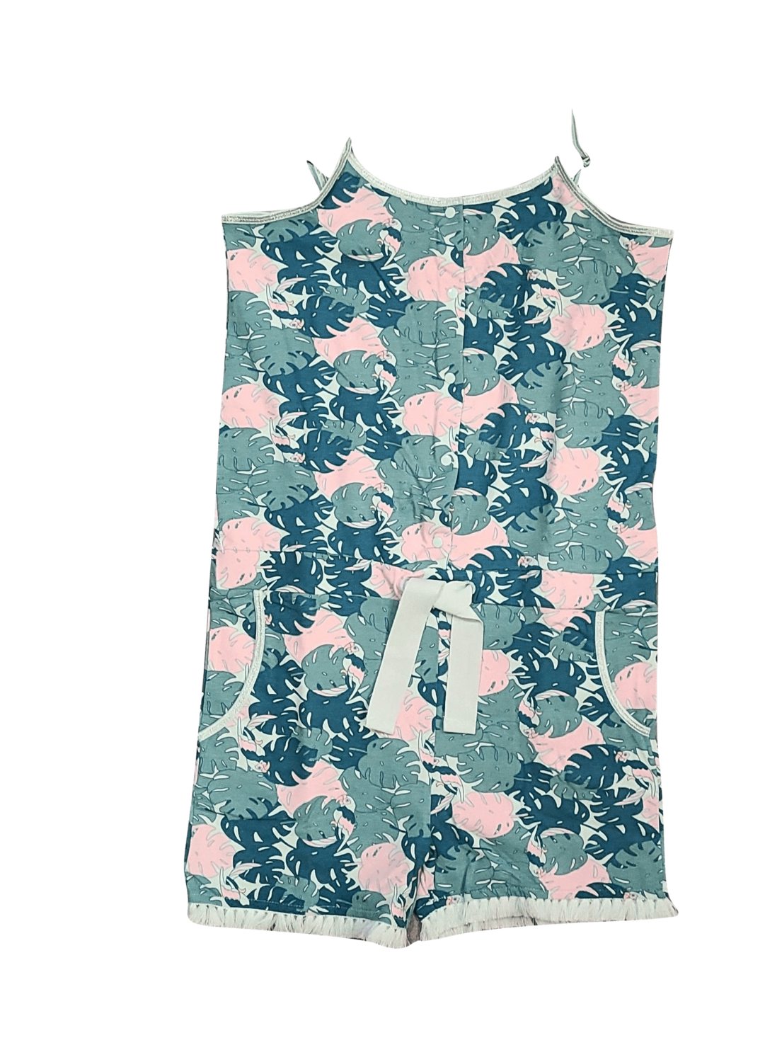 Meisjes Homesuit short &quot;Papegaai&quot; Woody Mint Bedrukt