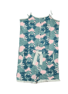 Meisjes Homesuit short &quot;Papegaai&quot; Woody Mint Bedrukt