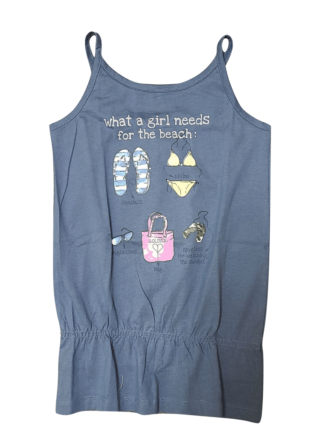 Topje &quot;What a girl needs&quot; S-Oliver Grijs/Blauw
