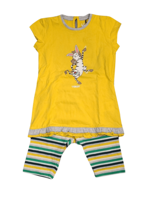 Meisjes Pyjama K/M Short &quot;Zebra&quot; Woody Geel