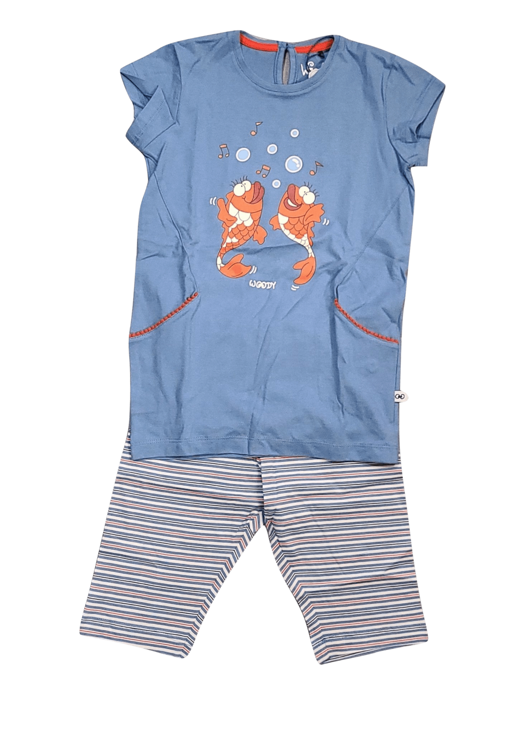 Meisjes Pyjama K/M Kuitbroek &quot;Koi&quot; Woody Blauw