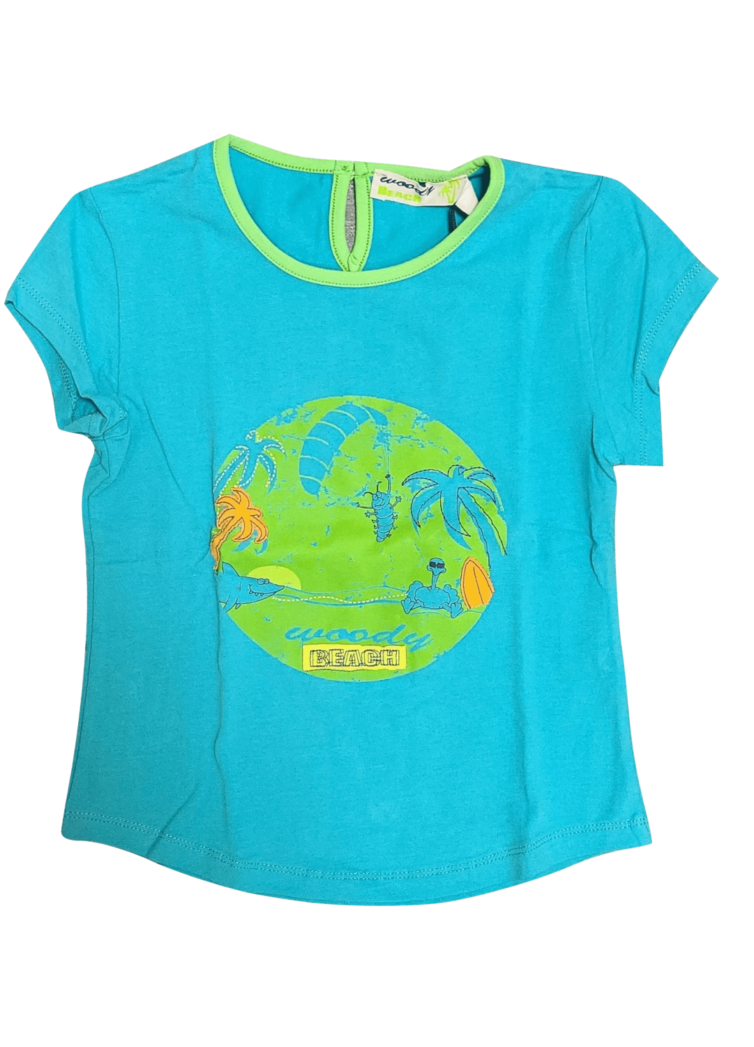 T-shirt &quot;Woody Beach&quot; Woody Blauw/Groen