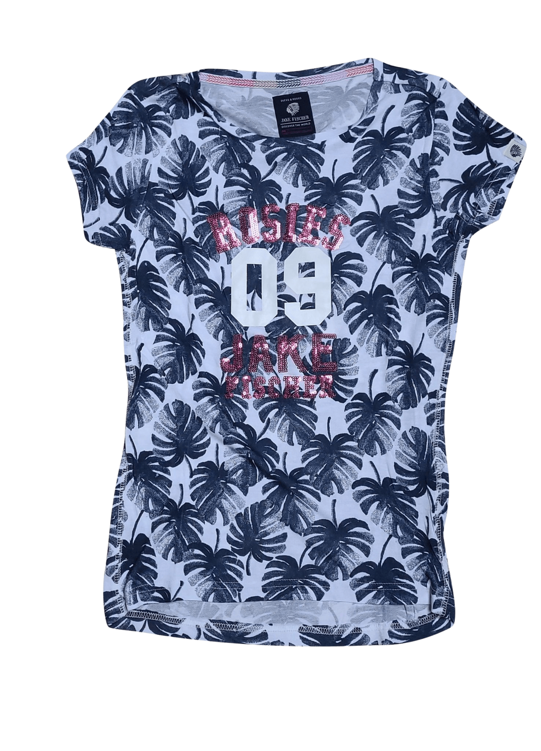 T-shirt &quot;Rosies 09&quot; Jake Fischer Blauw Bedrukt