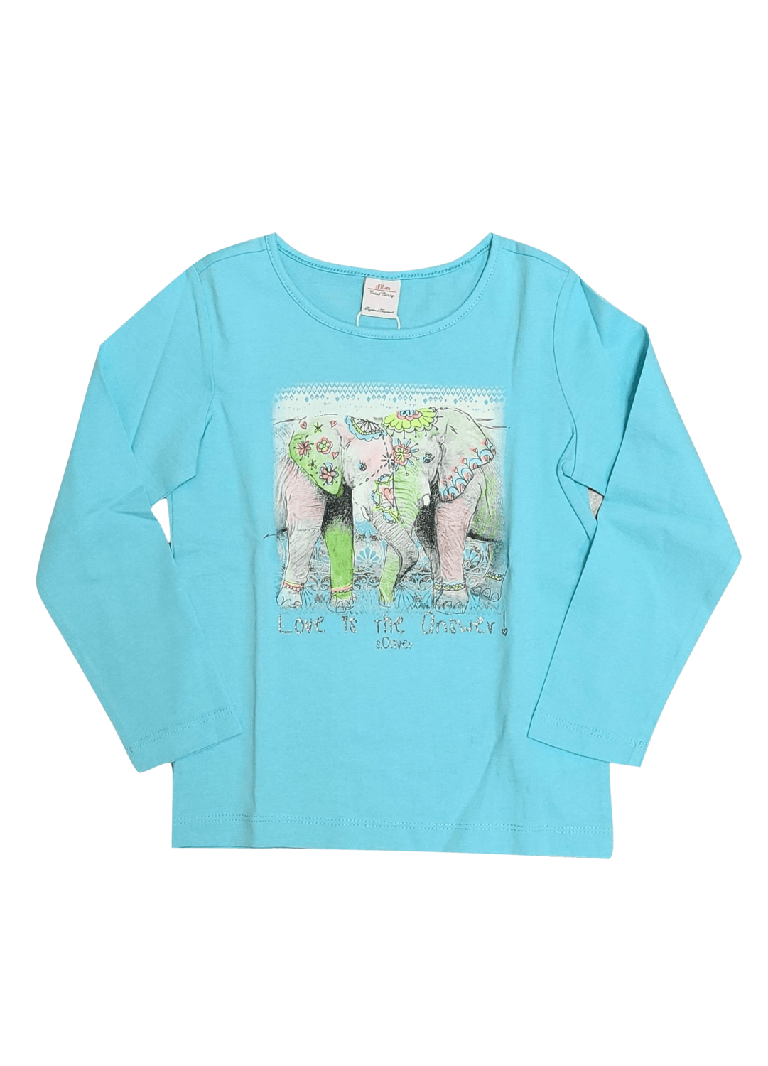 T-shirt L/M &quot;Love is the answer&quot; S-Oliver Lichtblauw