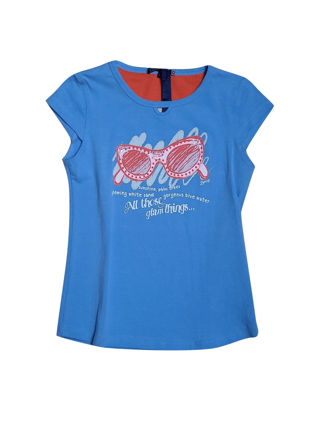 T-shirt Kapmouw &quot;All those glam things&quot; Gymp Blauw