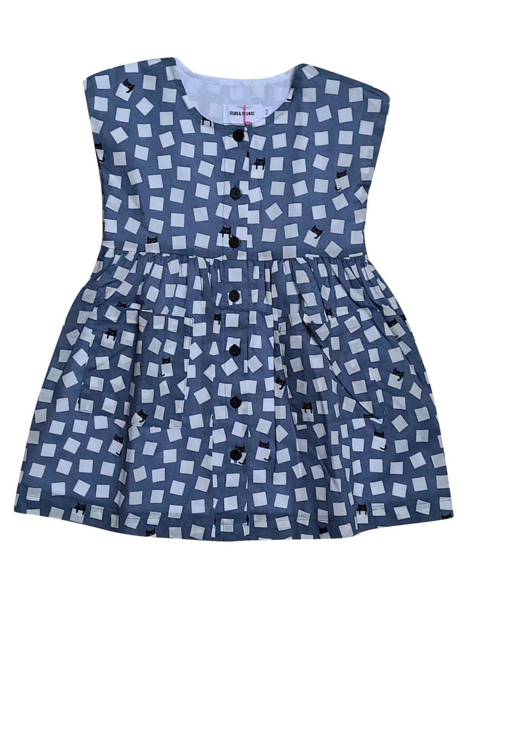 Kleed &quot;Cat Cubes&quot; Filou &amp; Friends Blauw