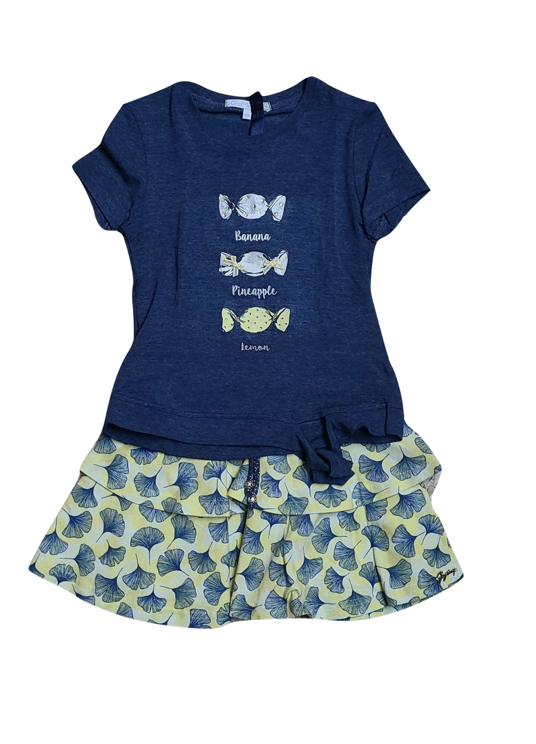 Set Rok + T-shirt &quot;Banana...&quot; Gymp Blauw/Geel