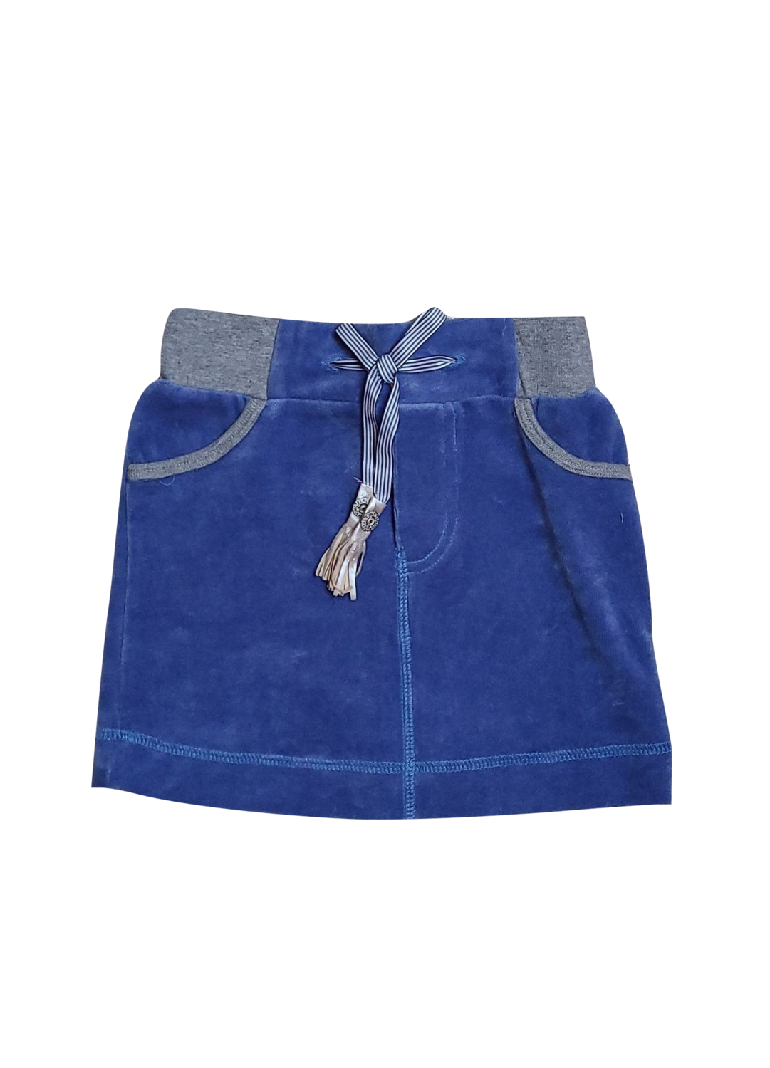 Rok &quot;34&quot; Velours Gymp Blauw