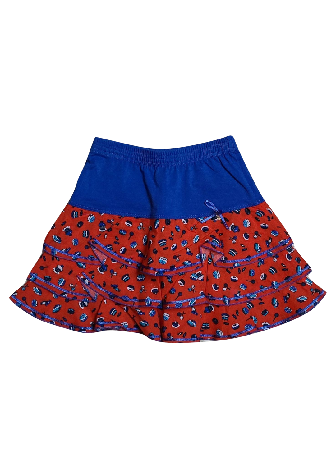 Rok Laagjes Gymp Rood/Blauw Bedrukt