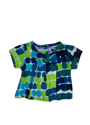 Kleed Strik Strass Groen/Blauw Bedrukt