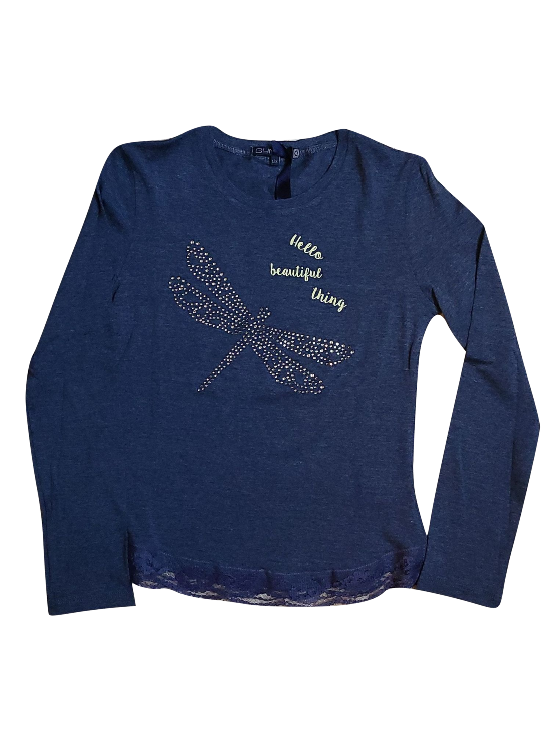 T-shirt L/M &quot;Hello &quot; Gymp Blauw